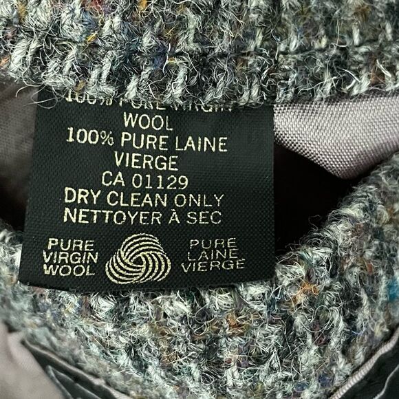 HARRIS TWEED Vintage Hand Woven Wool Blazer Grey Blue 44R - Picture 9 of 9